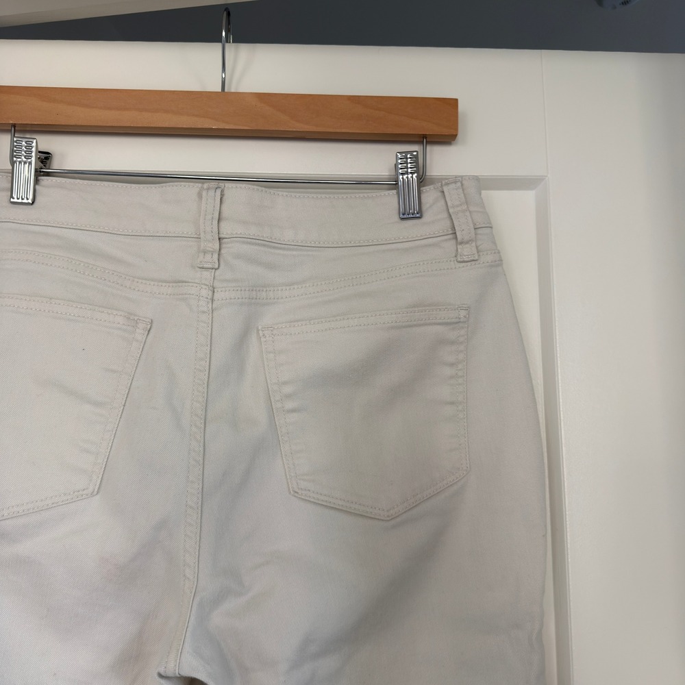 St. Johns Bay Skinny Leg Jeans Womens 10 Off White Cream Beige Denim Pants
